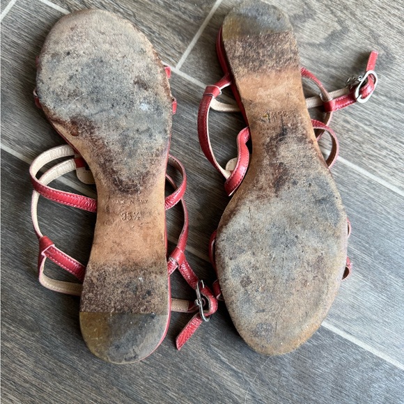 CHANEL Red Strappy Sandals - Picture 4 of 9